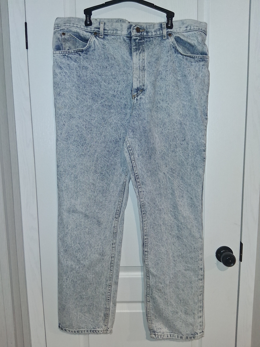 Vinatge LEES Mens JEANS 42/34 Straight Leg Acid Wash Made In USA